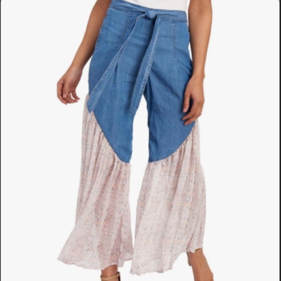 Gemma + Jane Pants - Gemma + Jane Denim Combo Flare Leg Pant